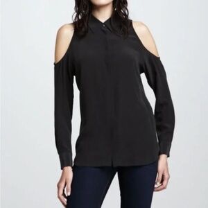 Equipment Black Cold Shoulder Blouse